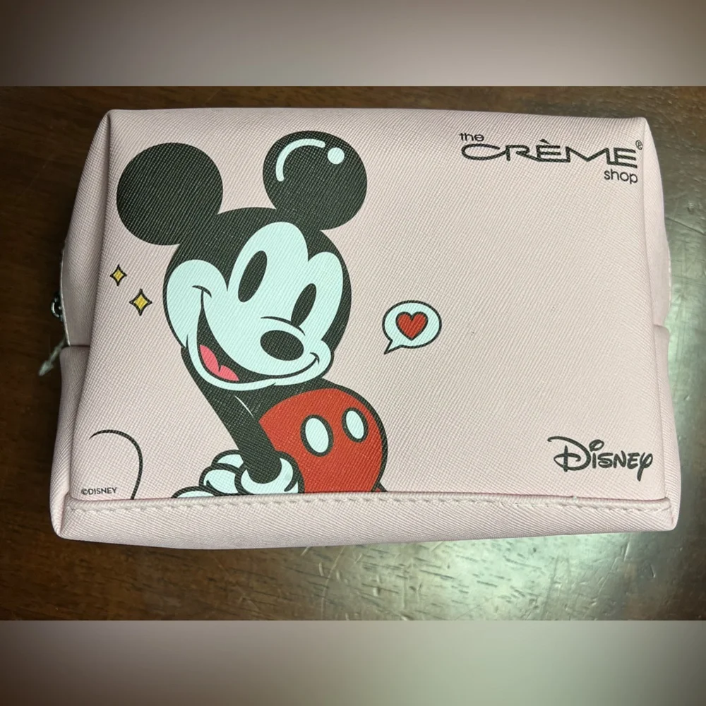 Crème zippered Mickey & Minnie pink bag